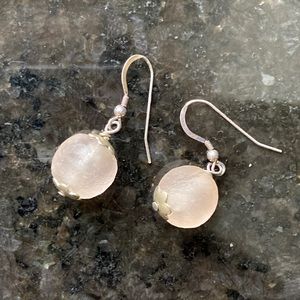 Glass and sterling earrings